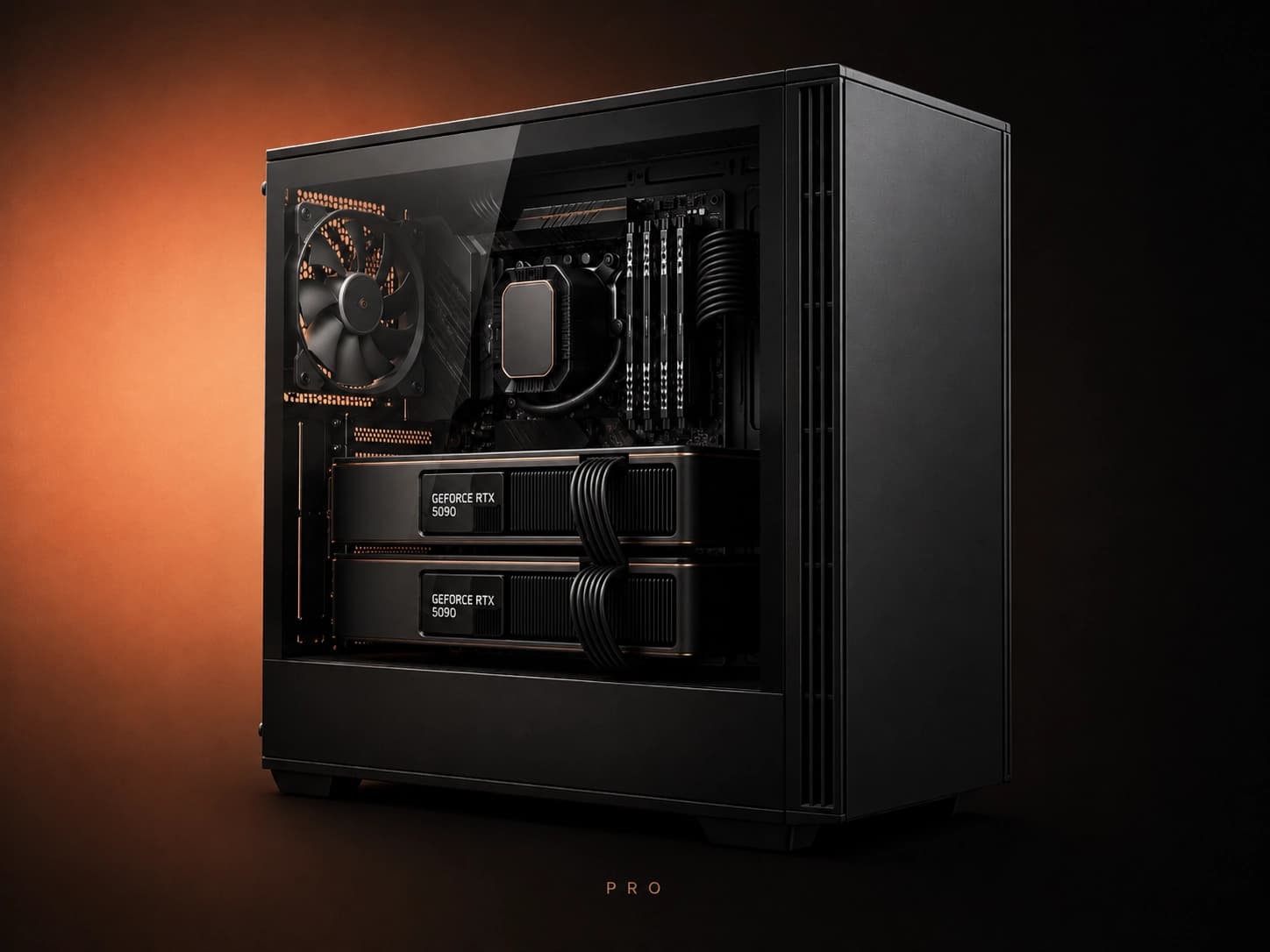 Reference AI build example with multiple GPUs in a black case